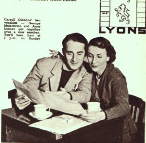 Anne Lenner with fellow vocalist George Melachrino. Radio Pictorial (February 5, 1937).